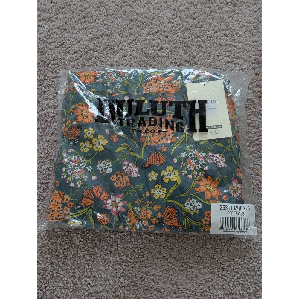 Duluth Women Heirloom Gardening Overall Dress Size XL Midnight Green Monarch NWT - Picture 8 of 8